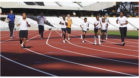 Olympic Stadium track used for first time